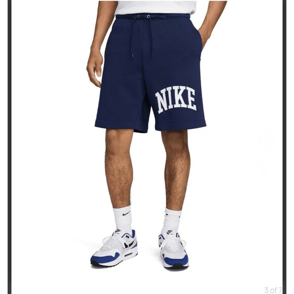 Nike Men’s Sweat Shorts Size L – Navy Blue, Embroidered Logo, NWT - Picture 2 of 8